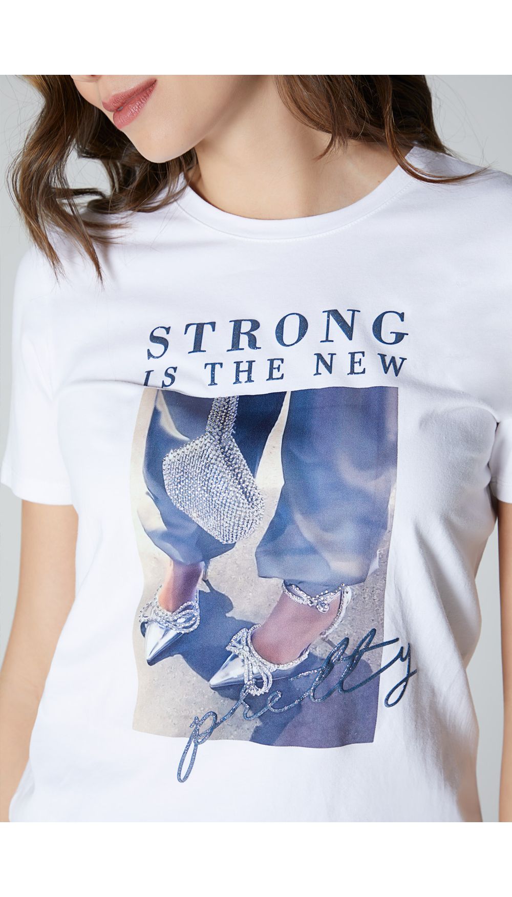 Camiseta  manga corta estampada con apli