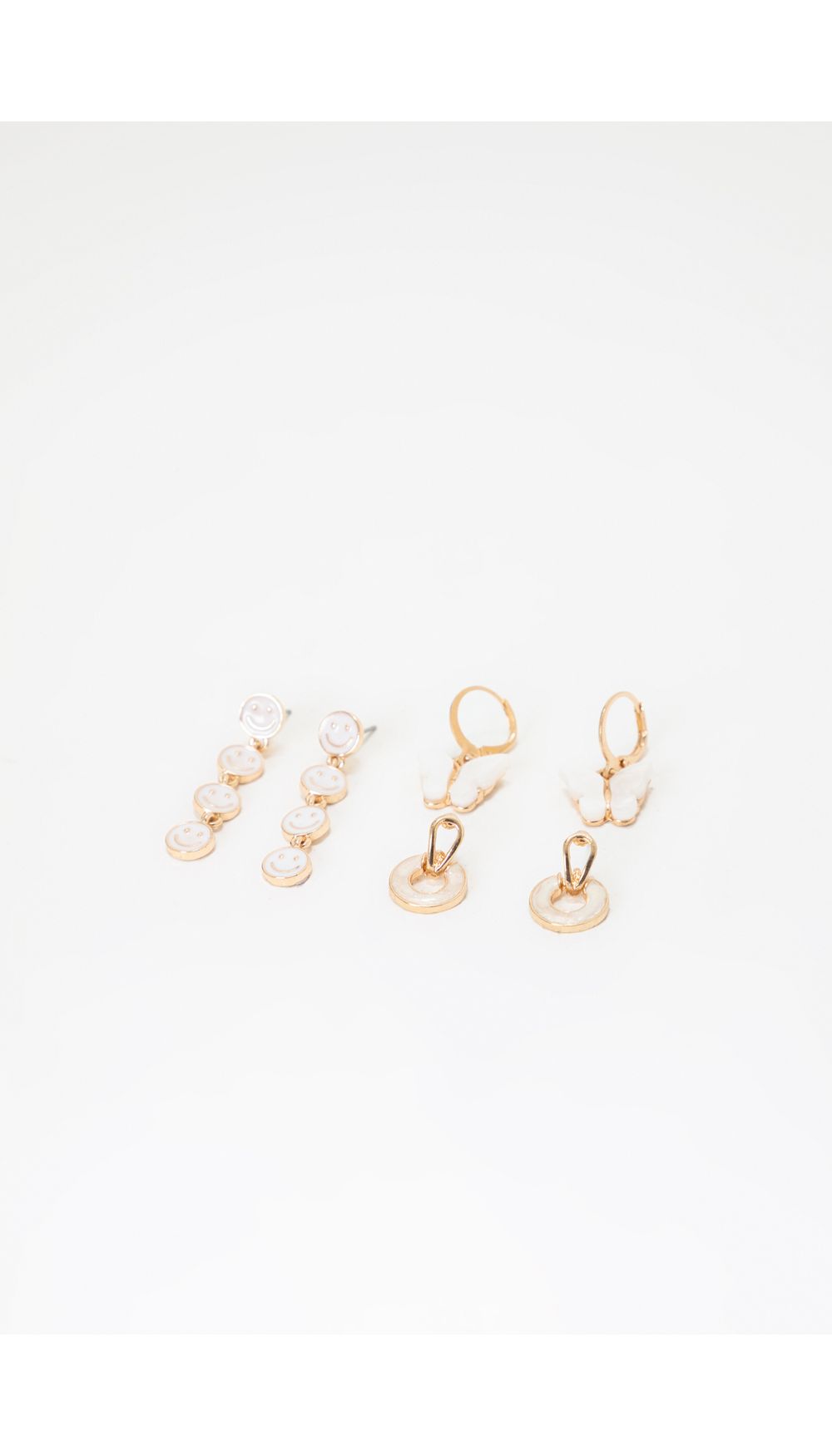Set aretes caras y mariposas