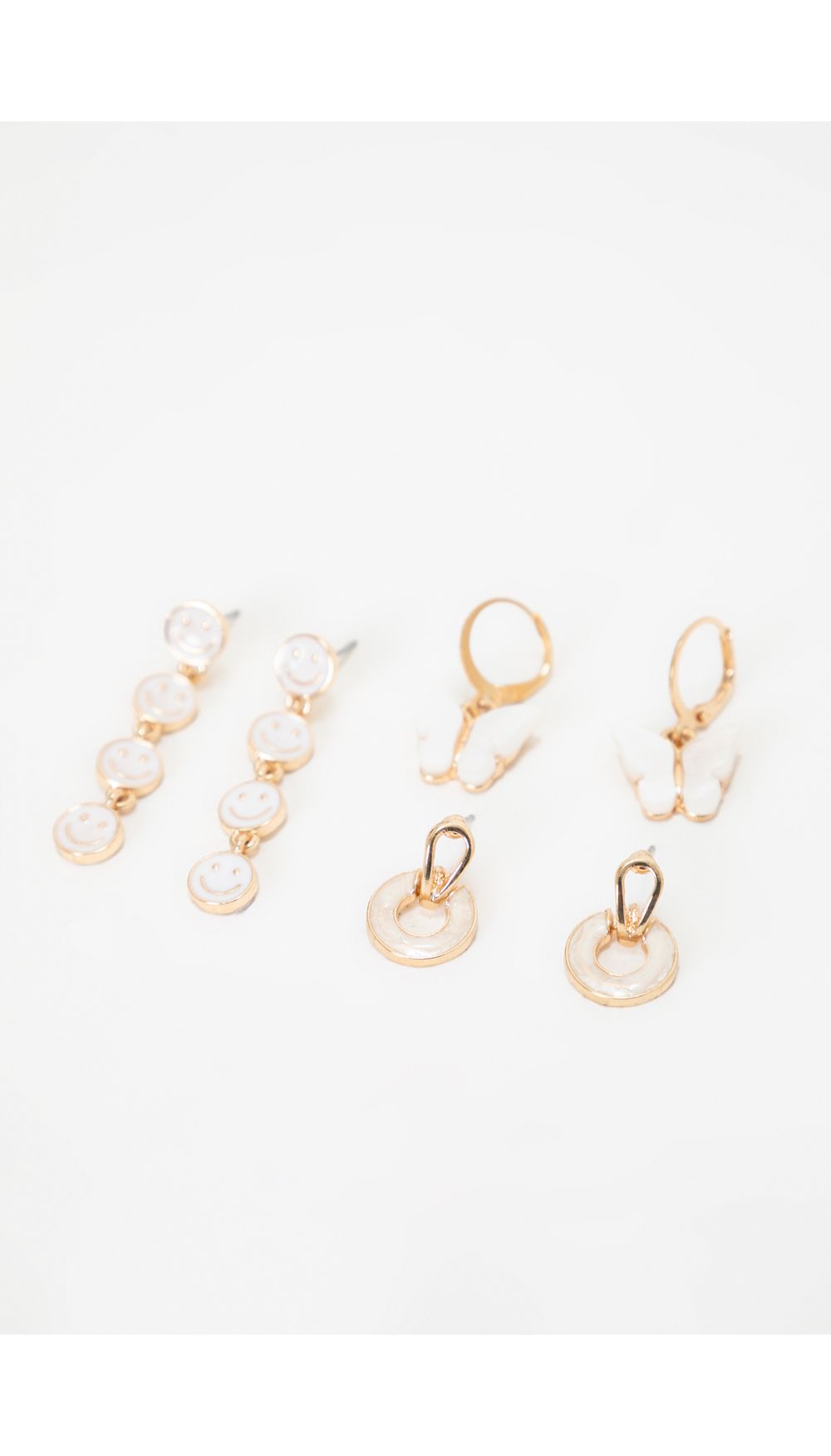 Set aretes caras y mariposas