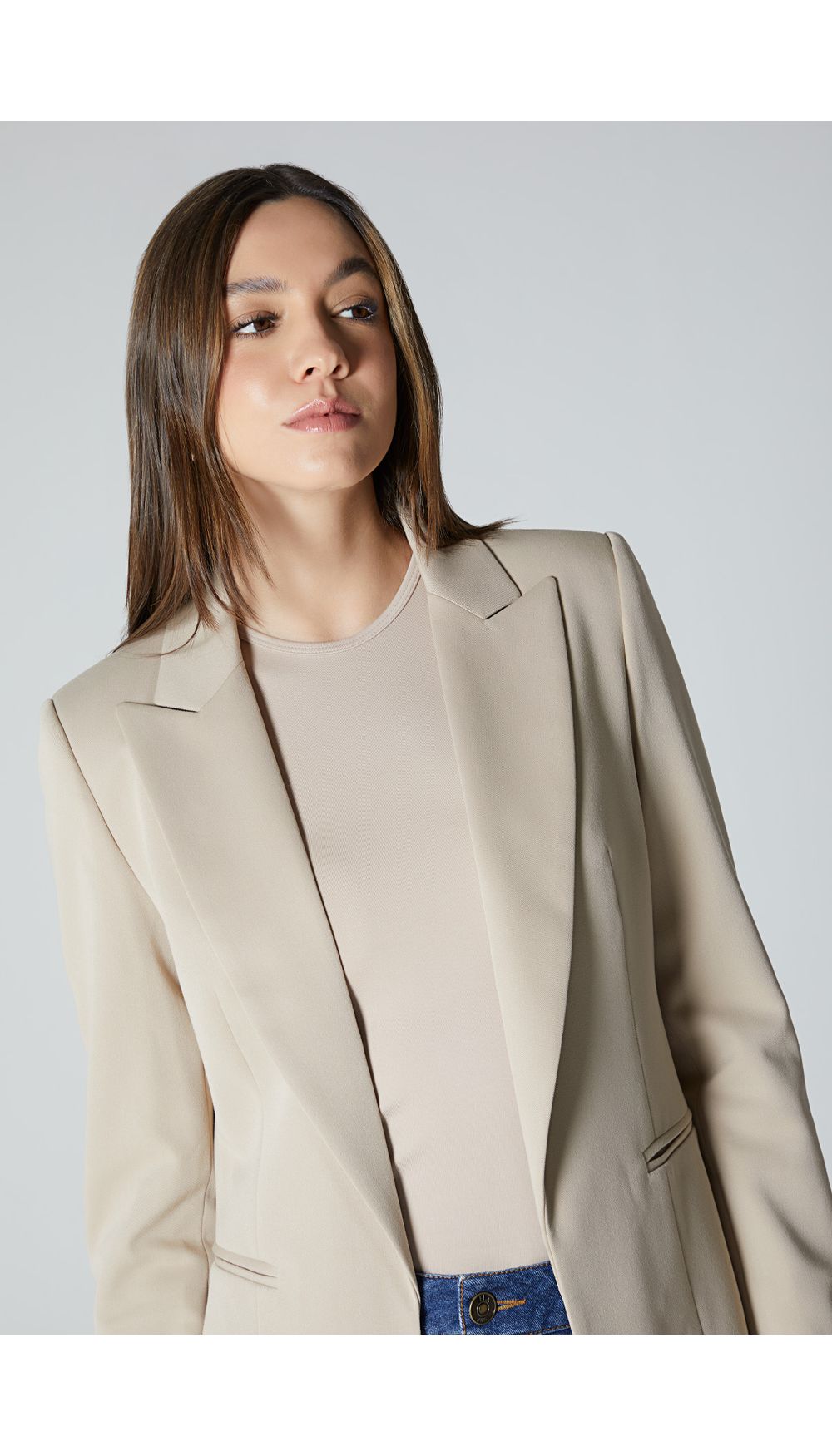 Blazer con hombreras manga larga para mu