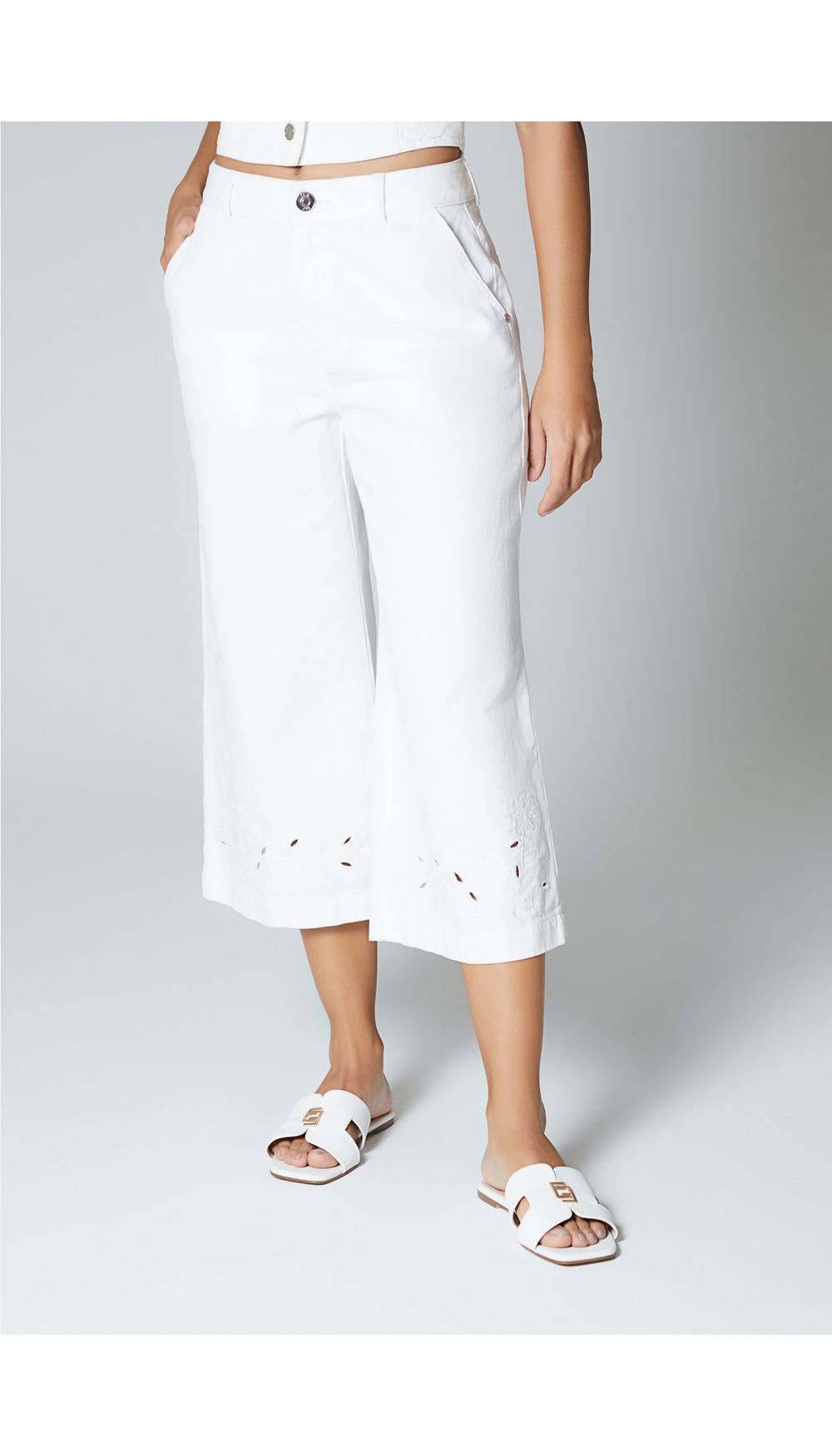 Jean culotte para mujer tiro alto