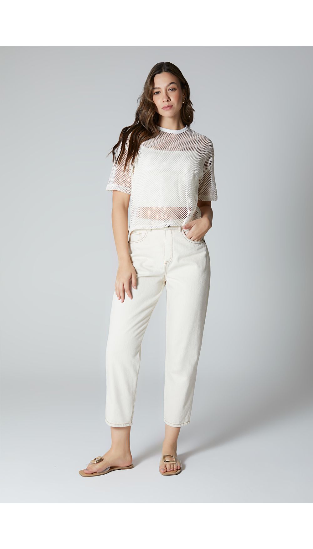 Jean  para mujer  tiro  alto  mom fit  c
