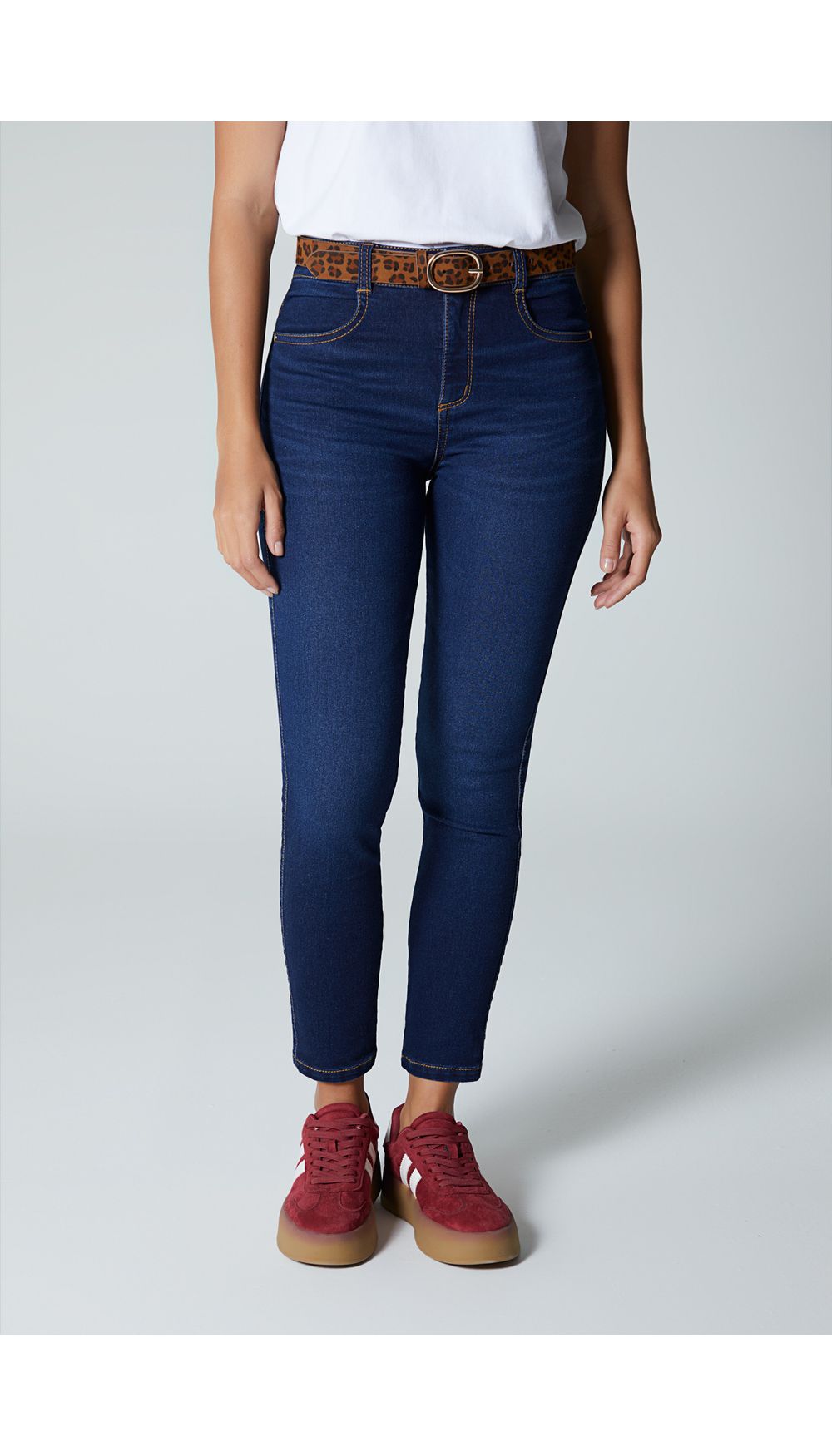 Jean para mujer tiro medio skinny con co