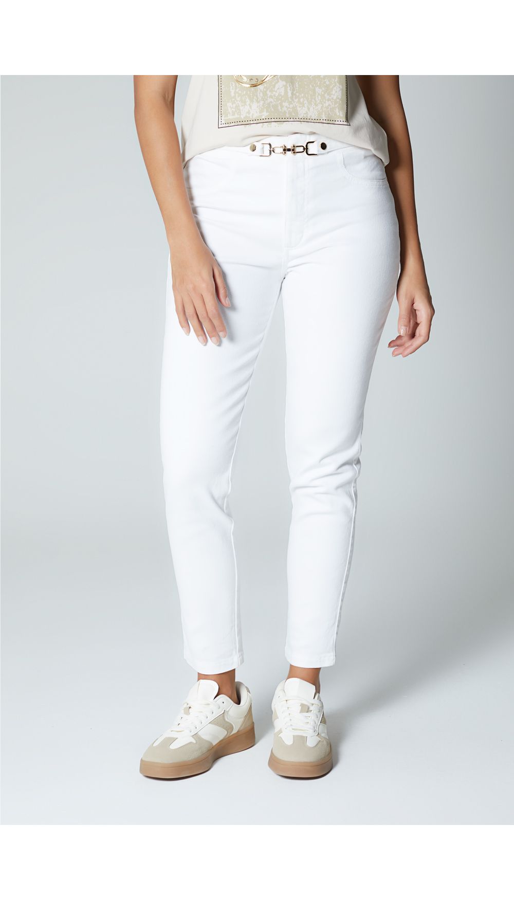Jean para mujer tiro medio skinny con he