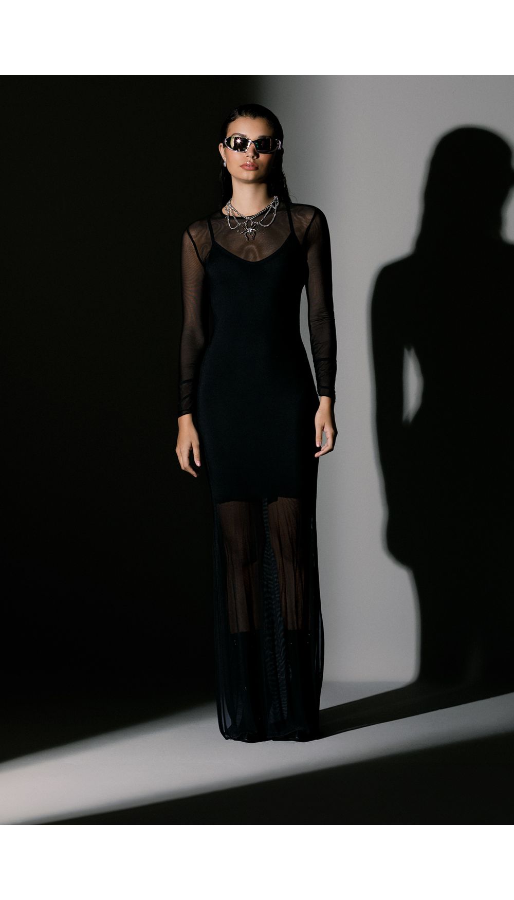 Vestido largo para mujer manga larga