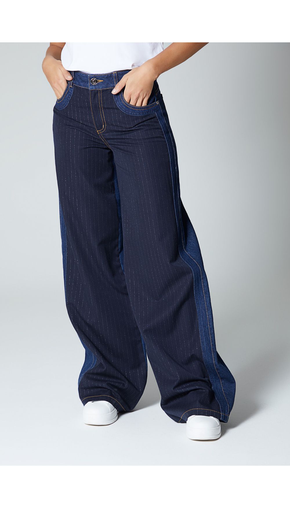 Jean para mujer  tiro medio  con combina