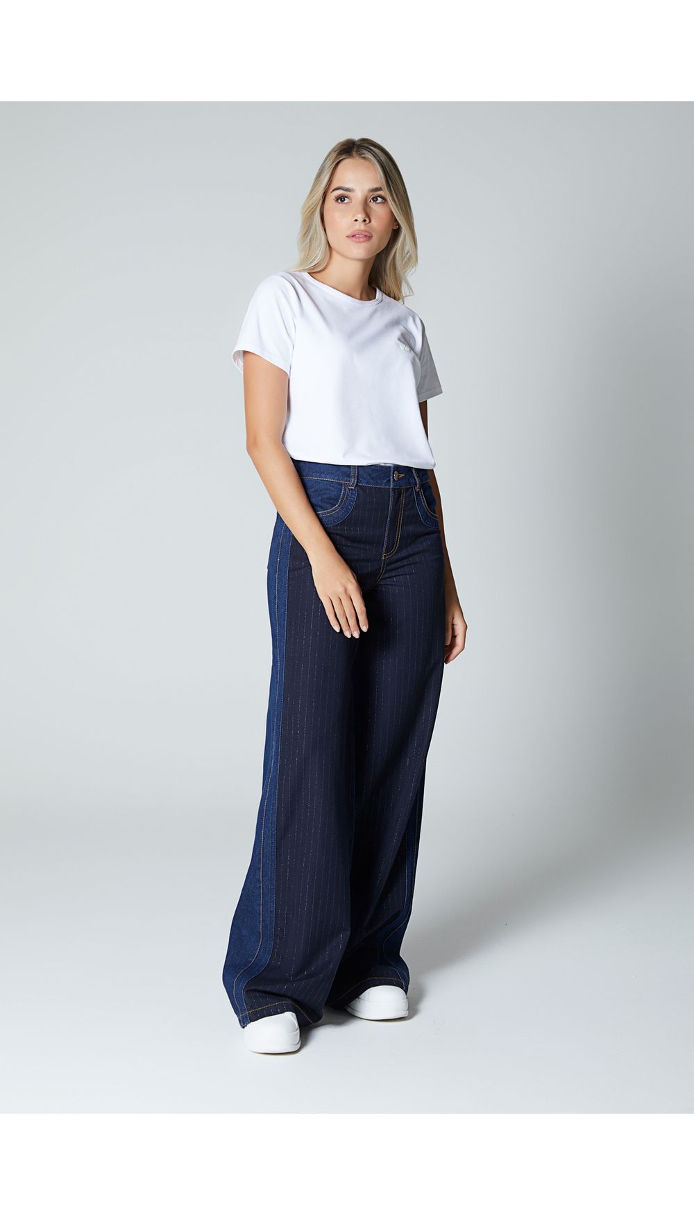 Jean para mujer  tiro medio  con combina
