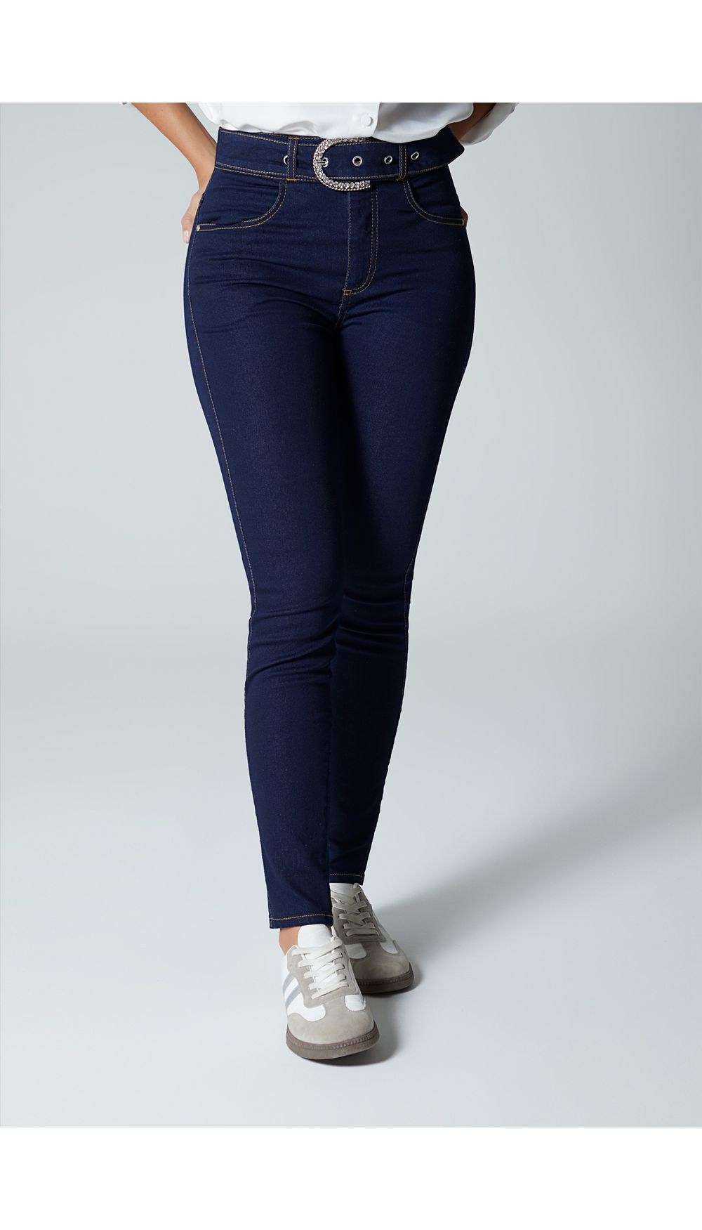 Jean  para mujer  tiro alto skinny con h
