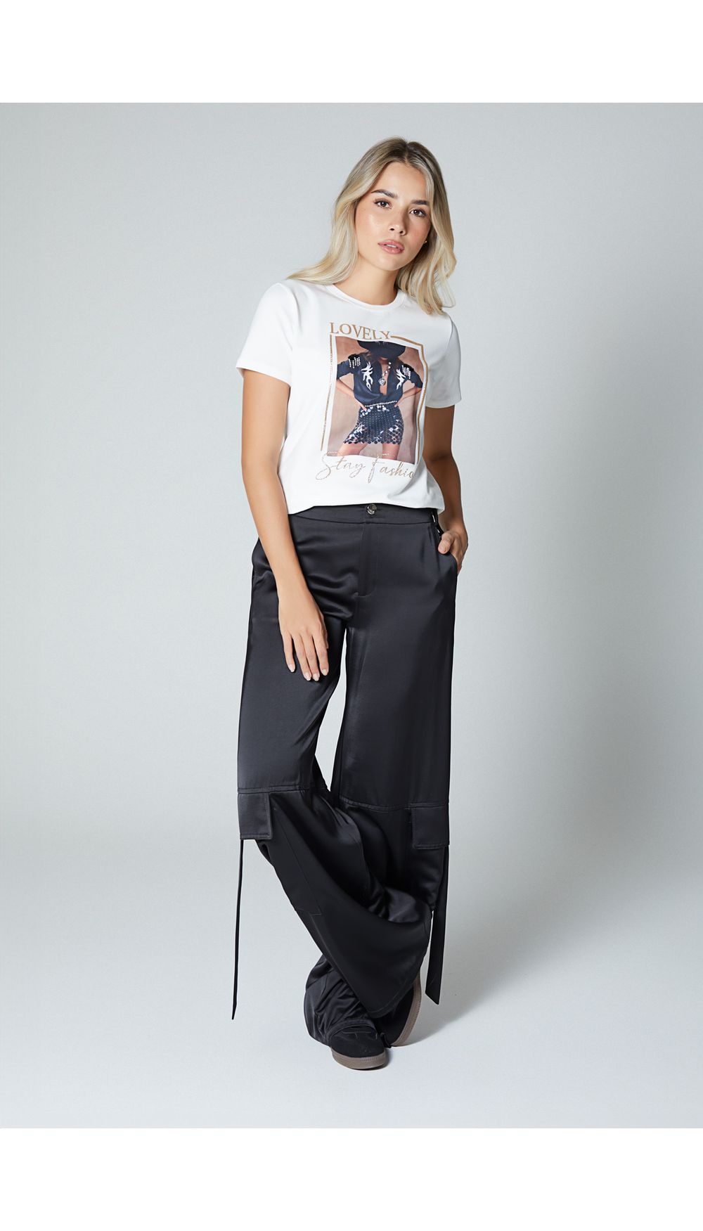 Pantalon palazo para mujer tiro medio
