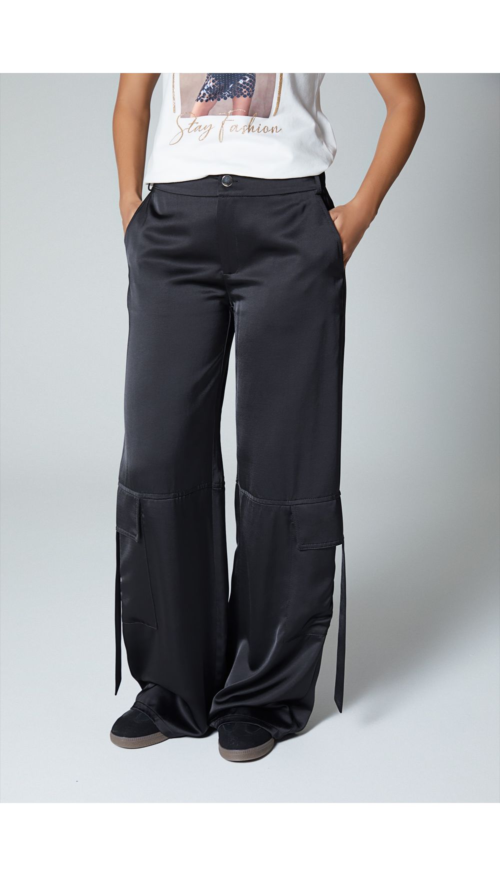 Pantalon palazo para mujer tiro medio
