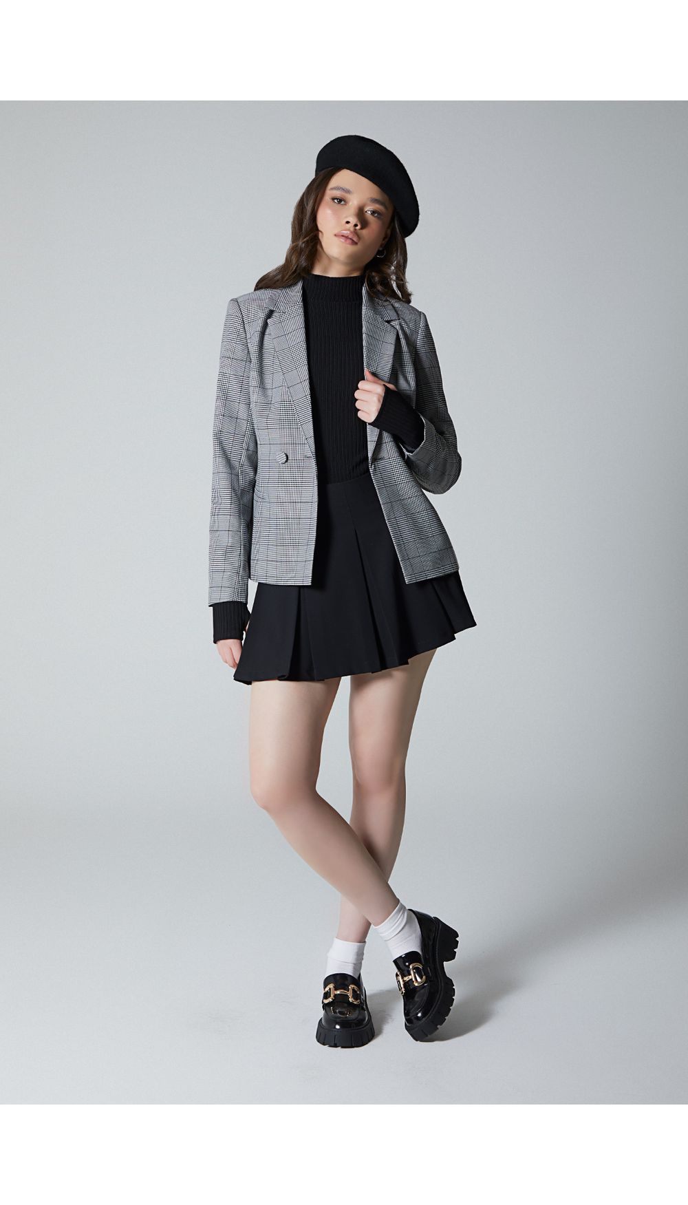 Blazer doble boton estampado para mujer