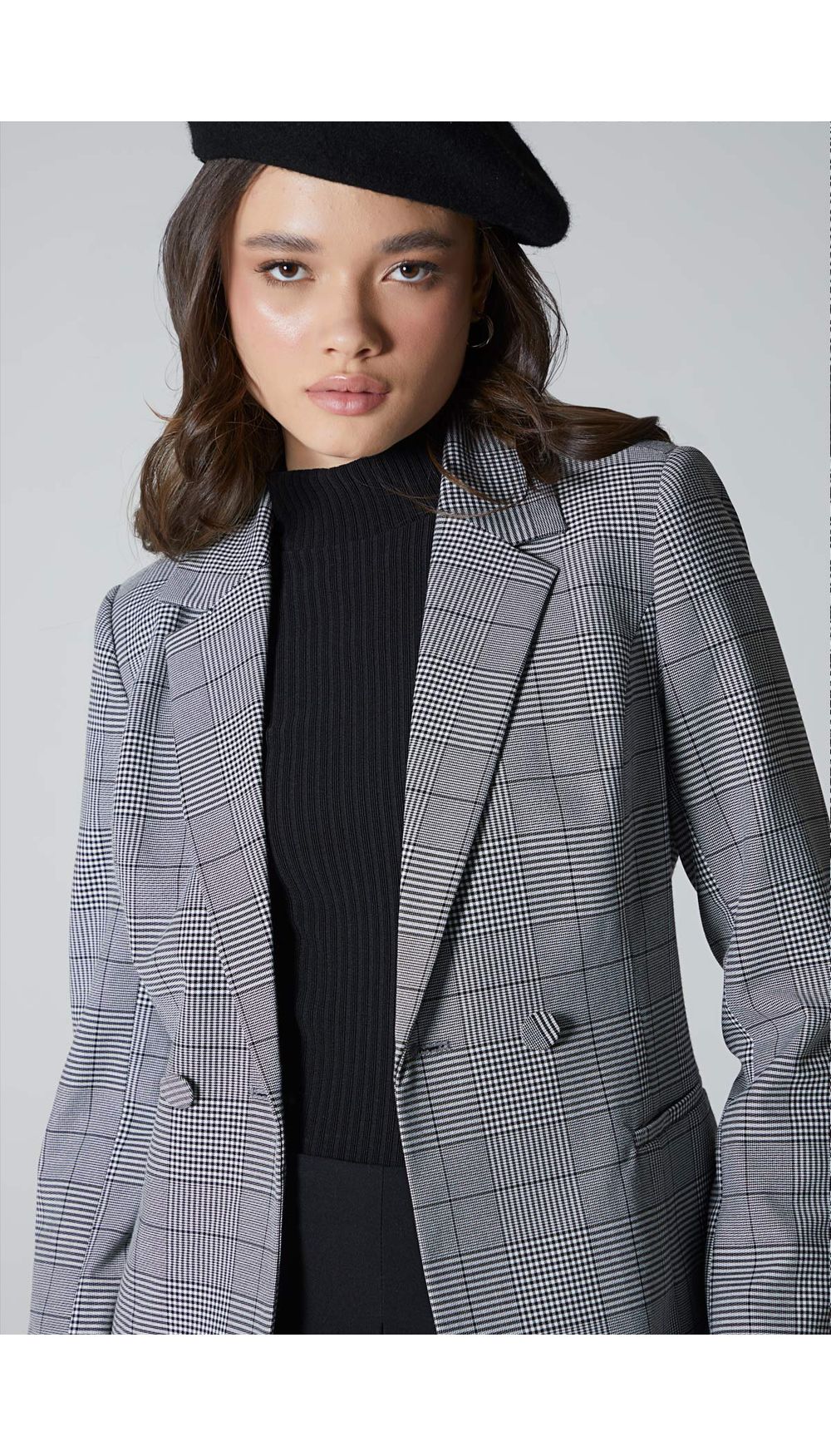 Blazer doble boton estampado para mujer