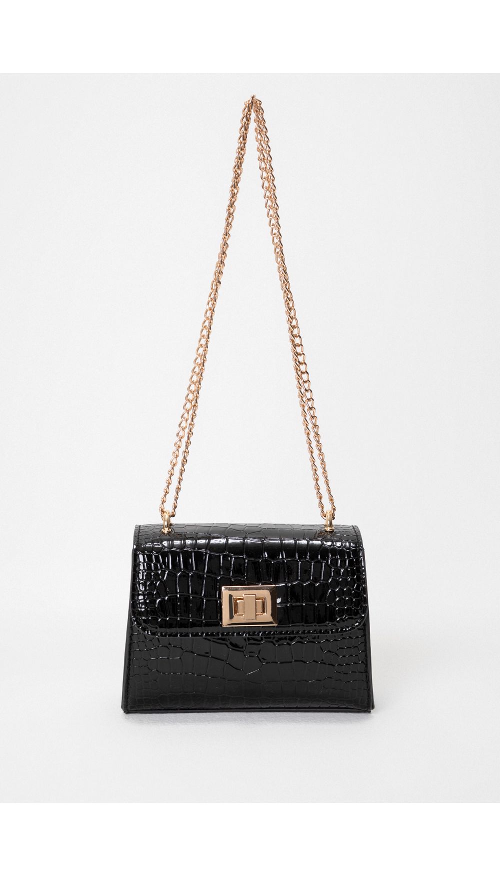 Bolso manos libres con grabado de cocodr