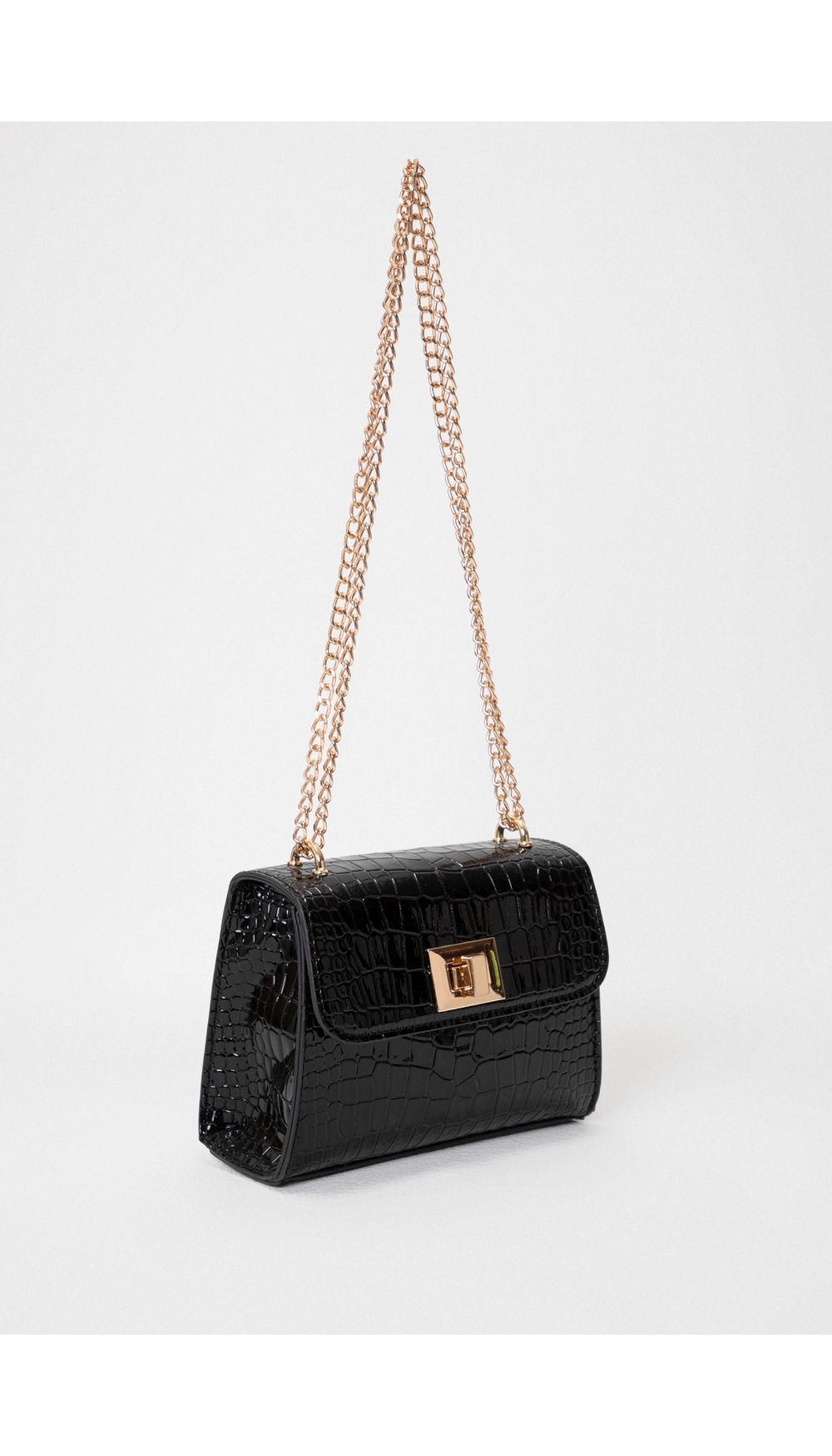 Bolso manos libres con grabado de cocodr