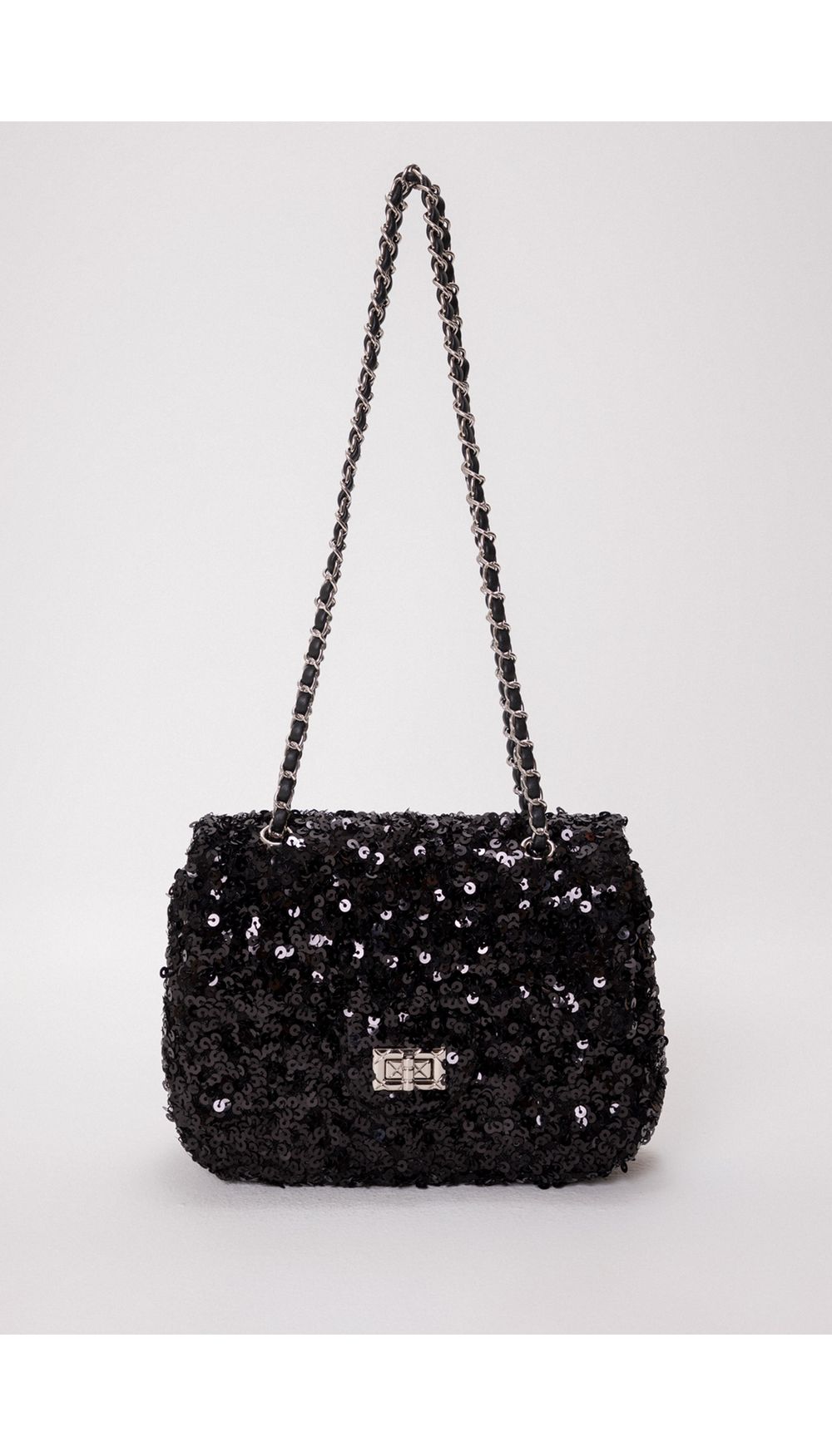 Bolso manos libres con lentejuelas