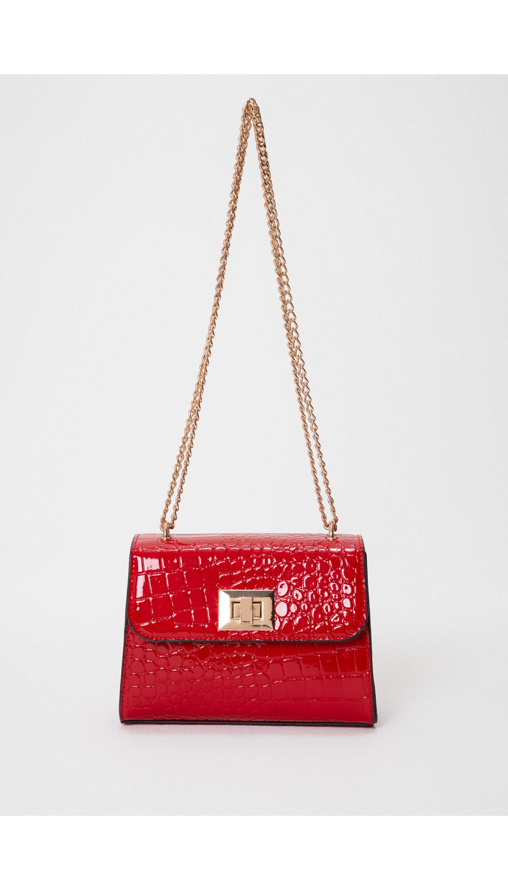 Bolso manos libres con grabado de cocodrilo