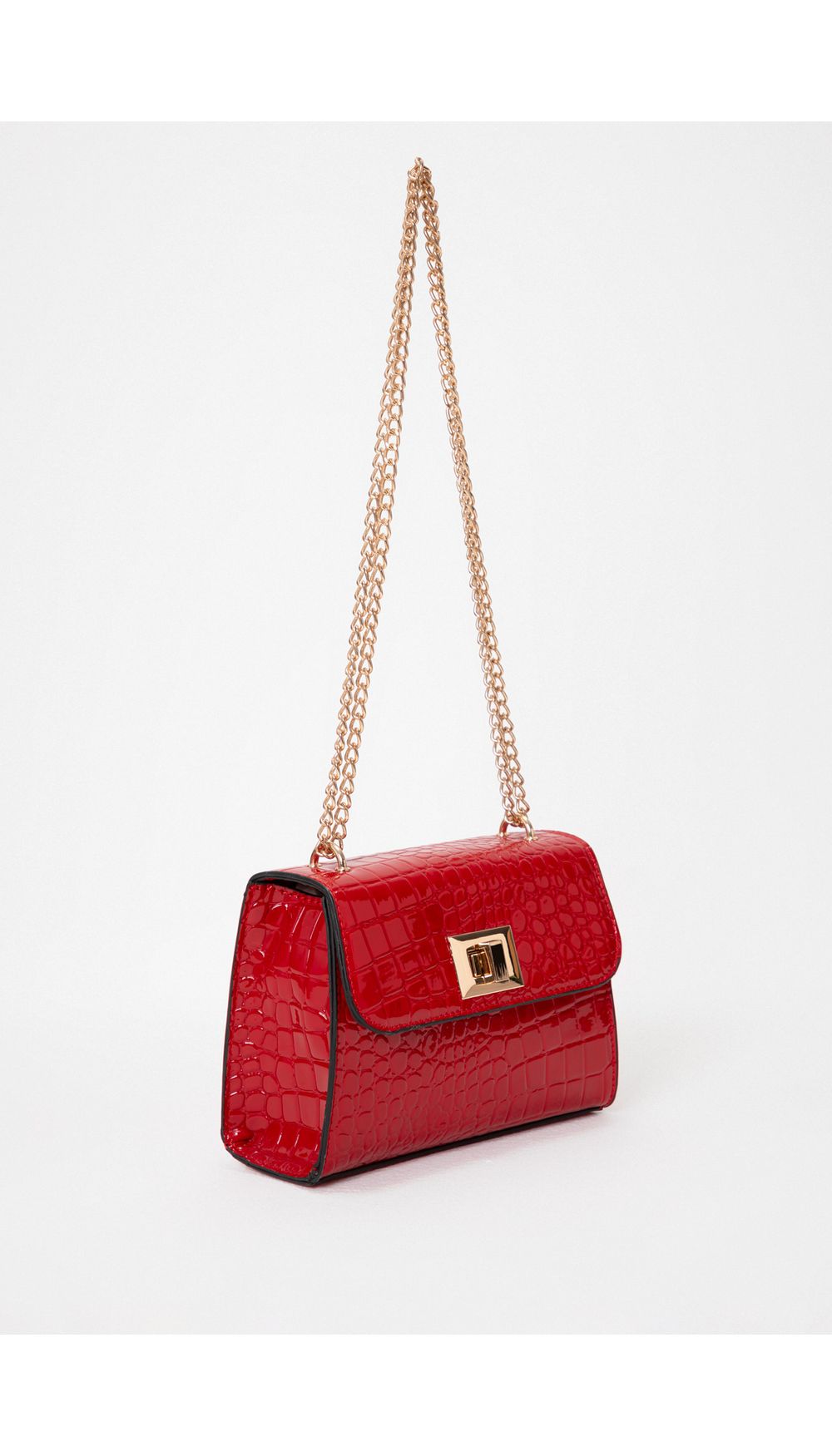 Bolso manos libres con grabado de cocodrilo