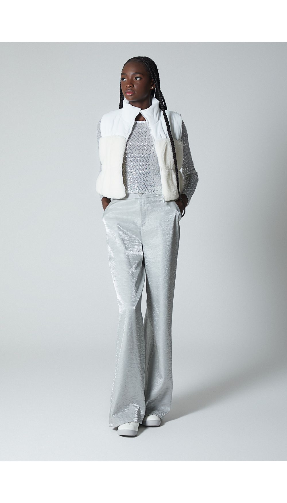 Pantalon recto para mujer tiro alto alto