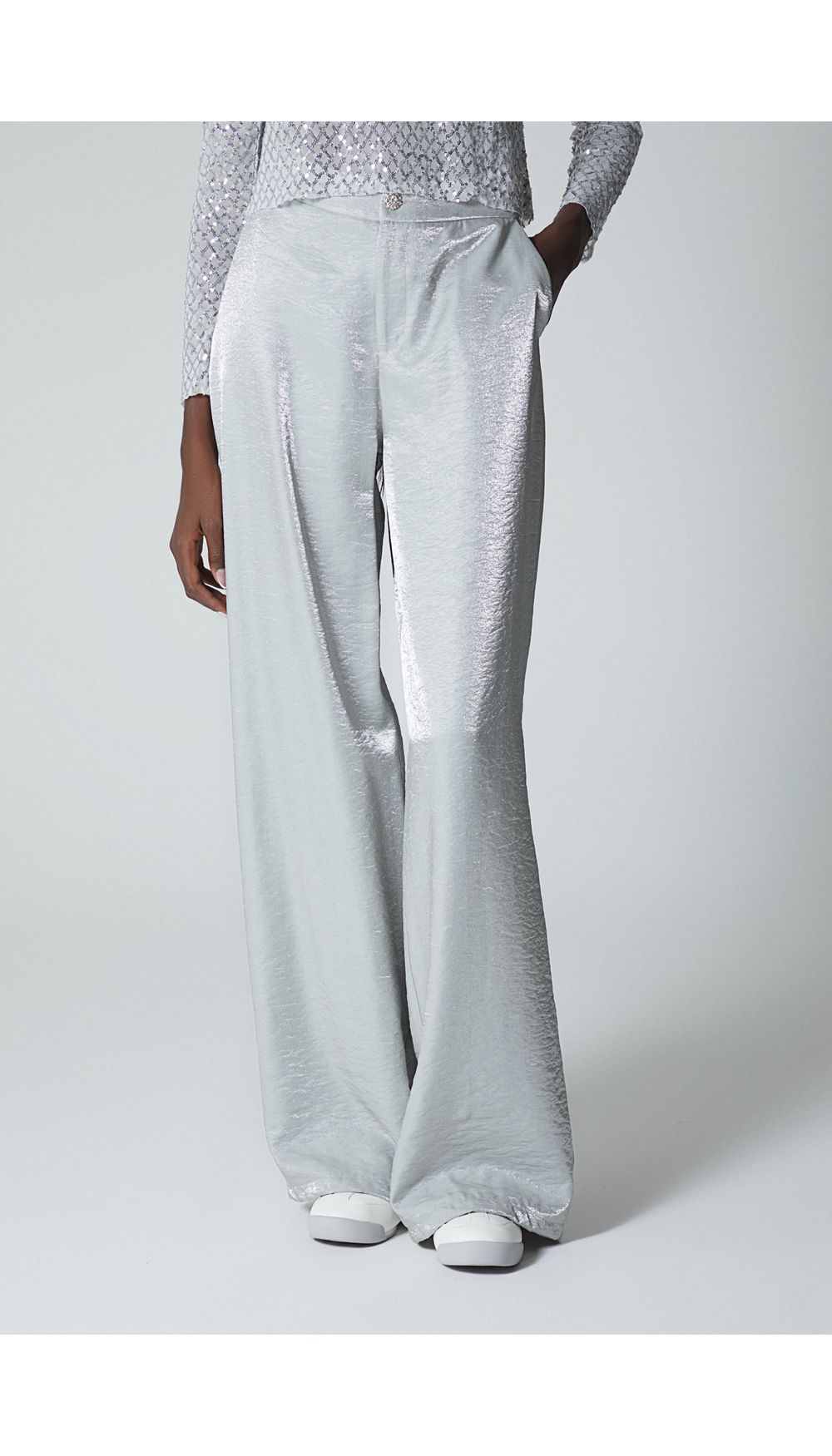 Pantalon recto para mujer tiro alto alto