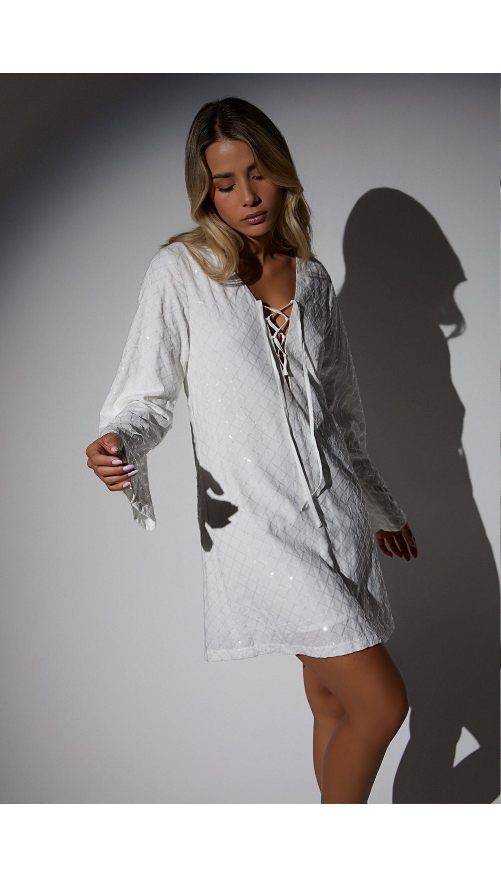Vestido corto para mujer manga larga