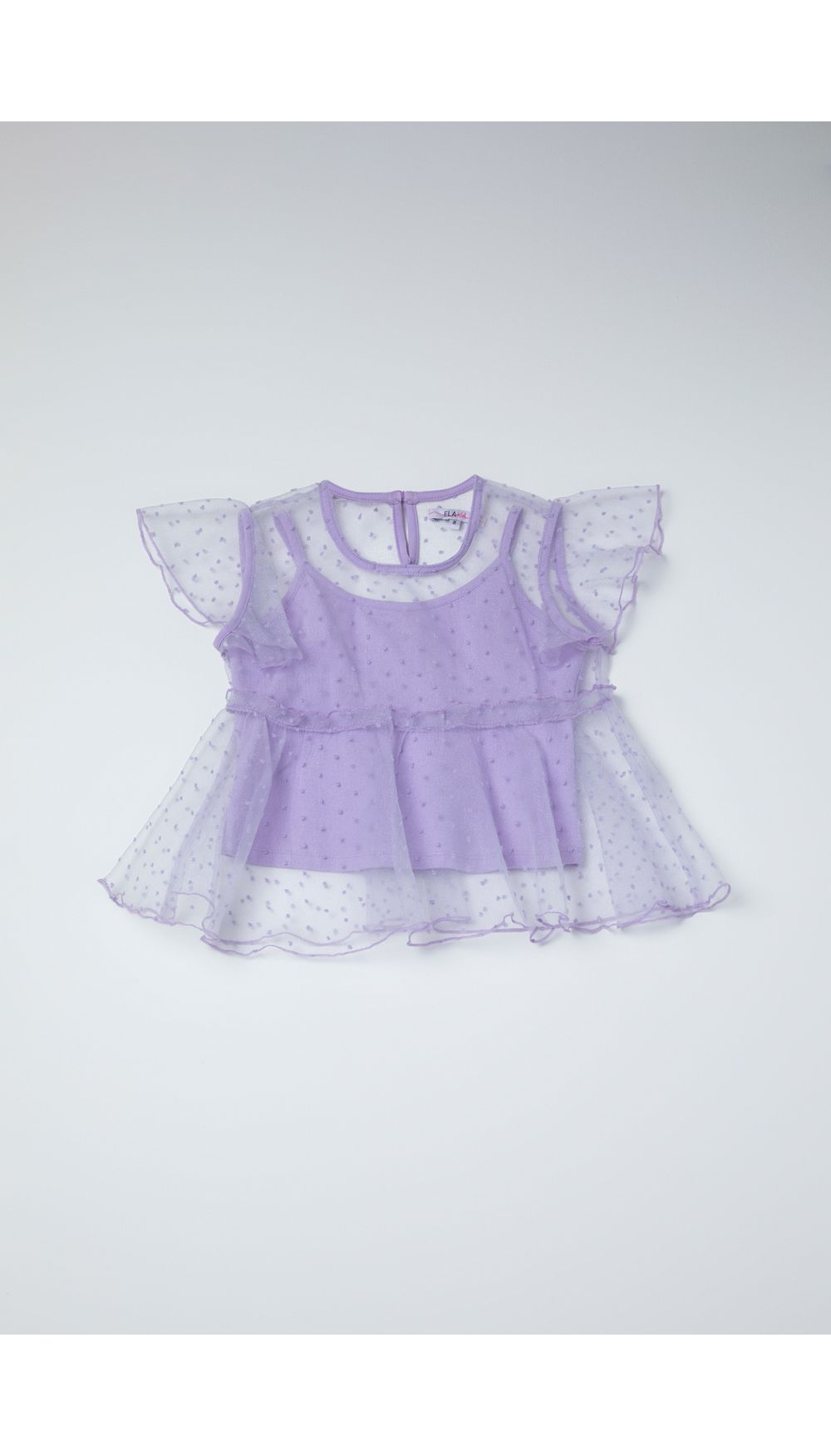 Blusa de organza manga sisa con blusa interna para nila