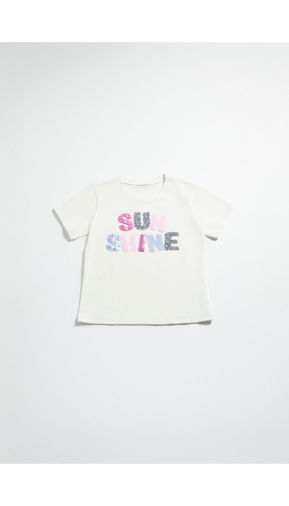 Camiseta estampada con apliques para niña