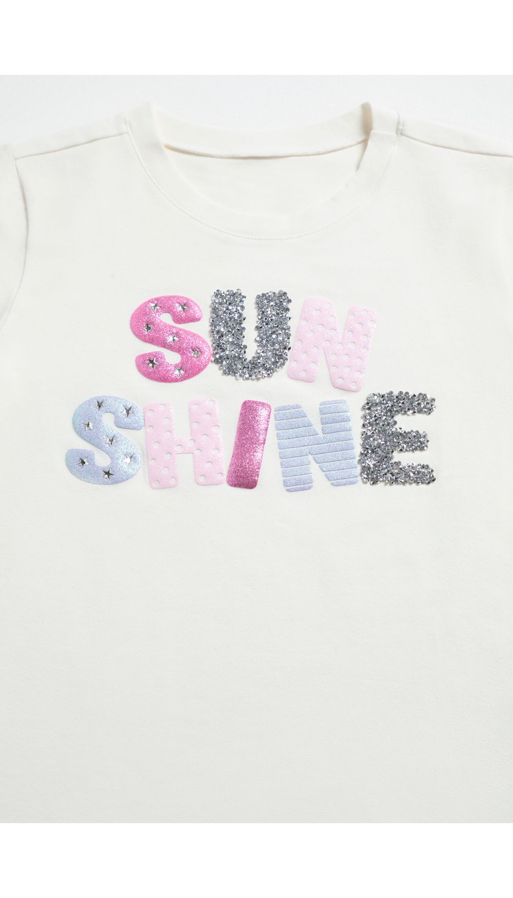 Camiseta estampada con apliques para niña