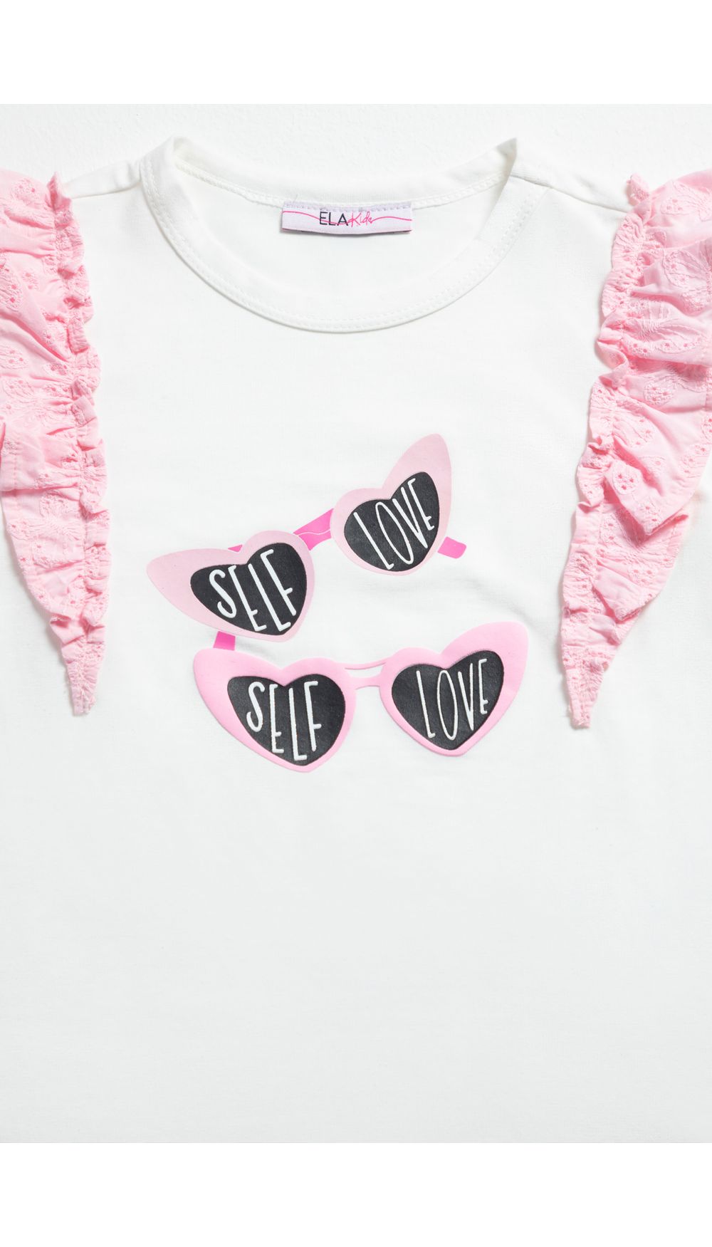 Blusa para niña manga corta con boleros