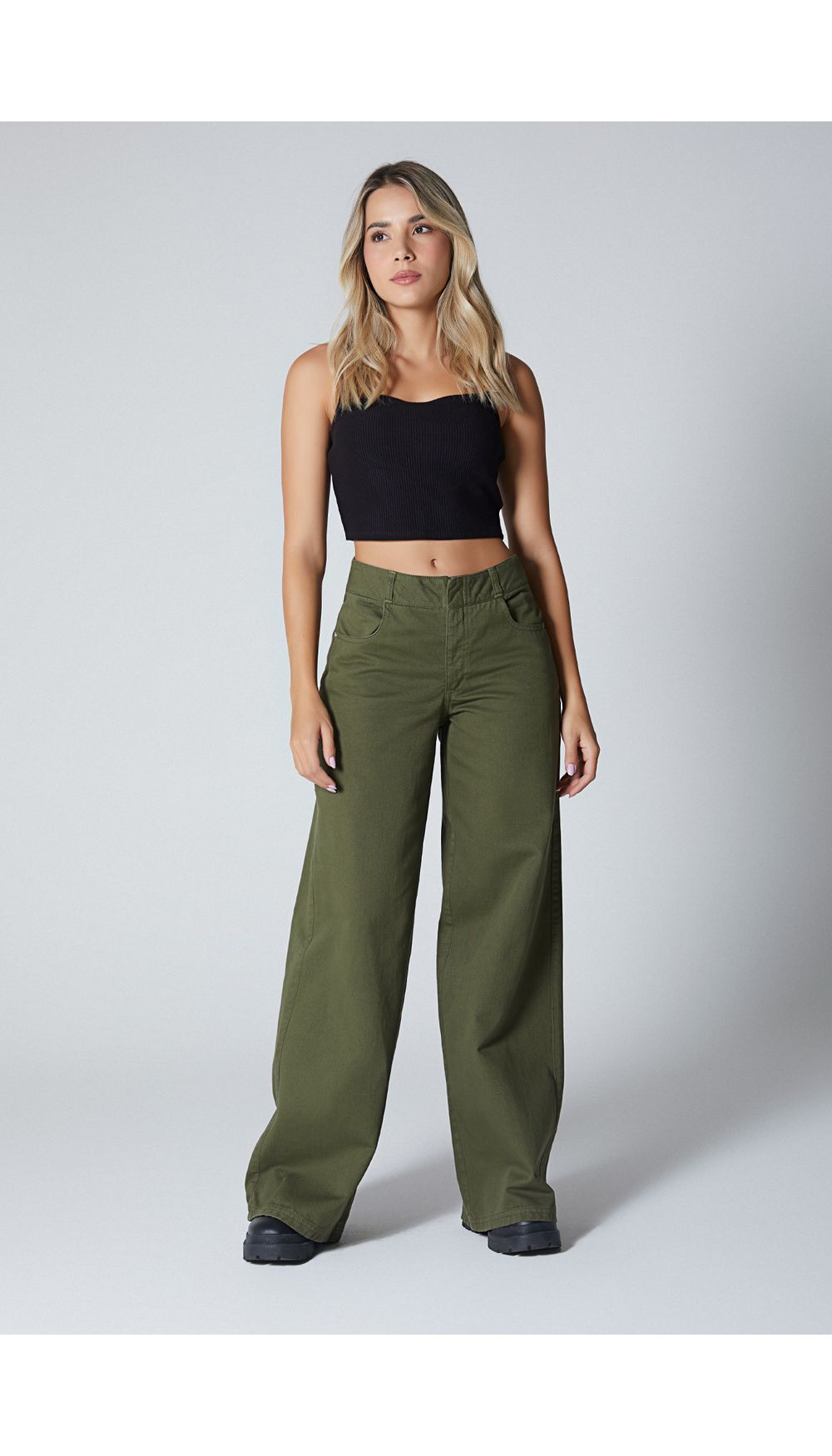 Jean para mujer  tiro medio palazzo