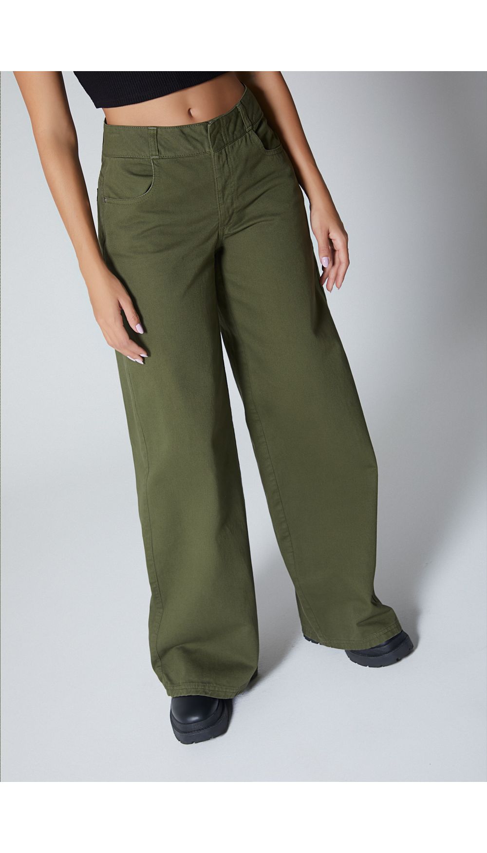 Jean para mujer  tiro medio palazzo