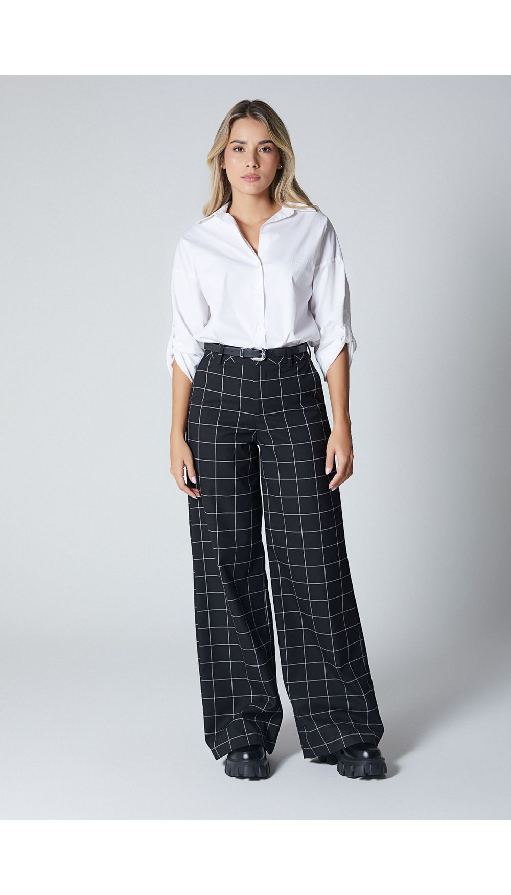 Pantalon palazo para dama tiro alto con