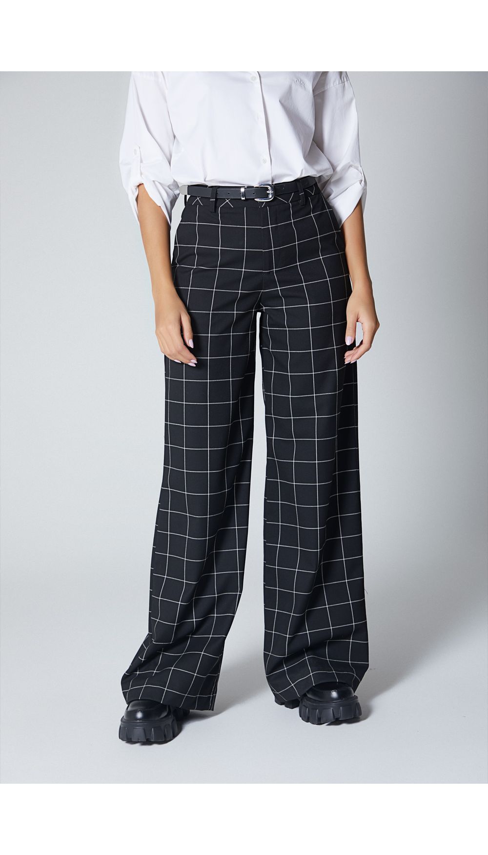 Pantalon palazo para dama tiro alto con