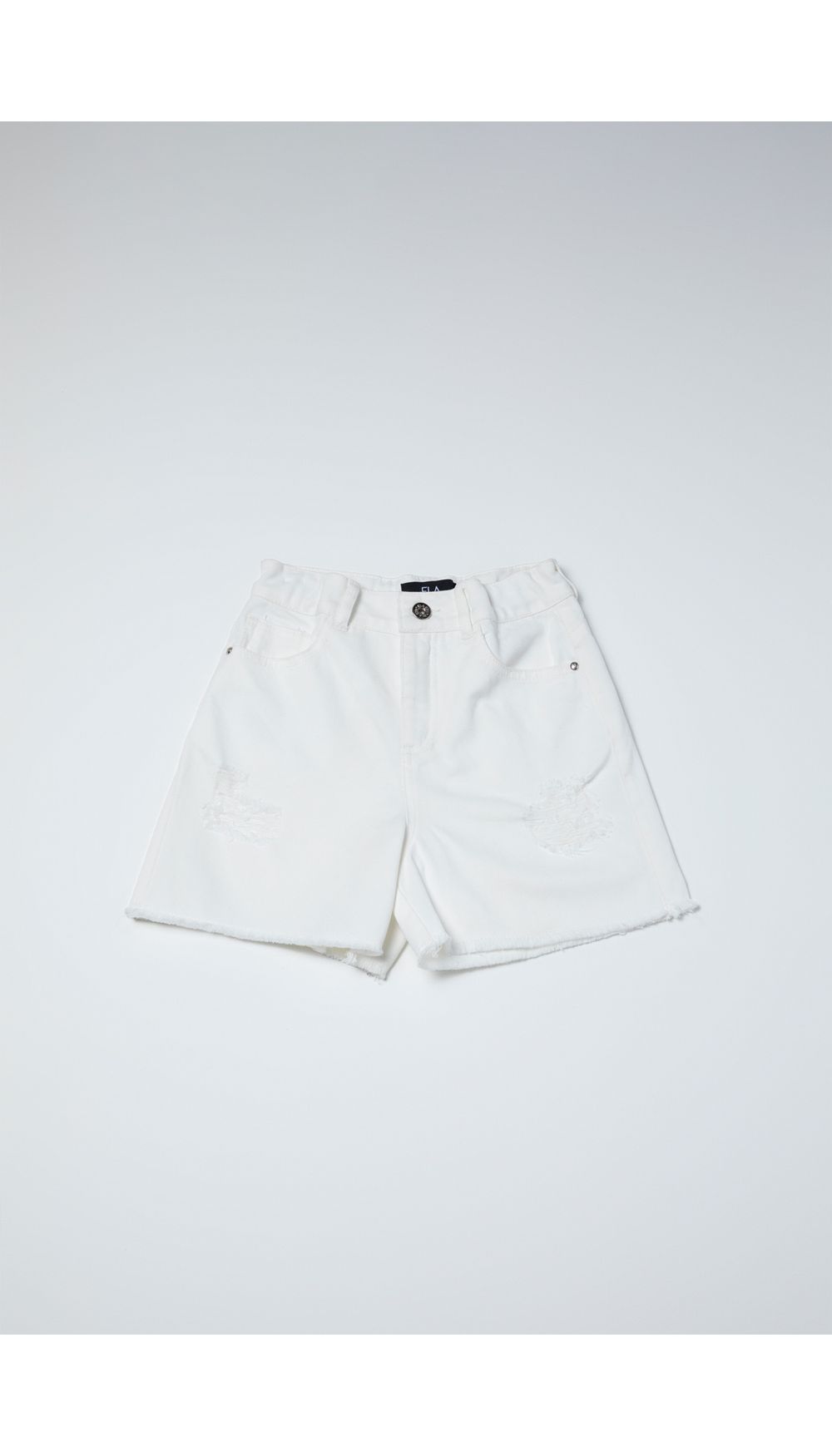 Short tiro alto con ruedo rustico para n
