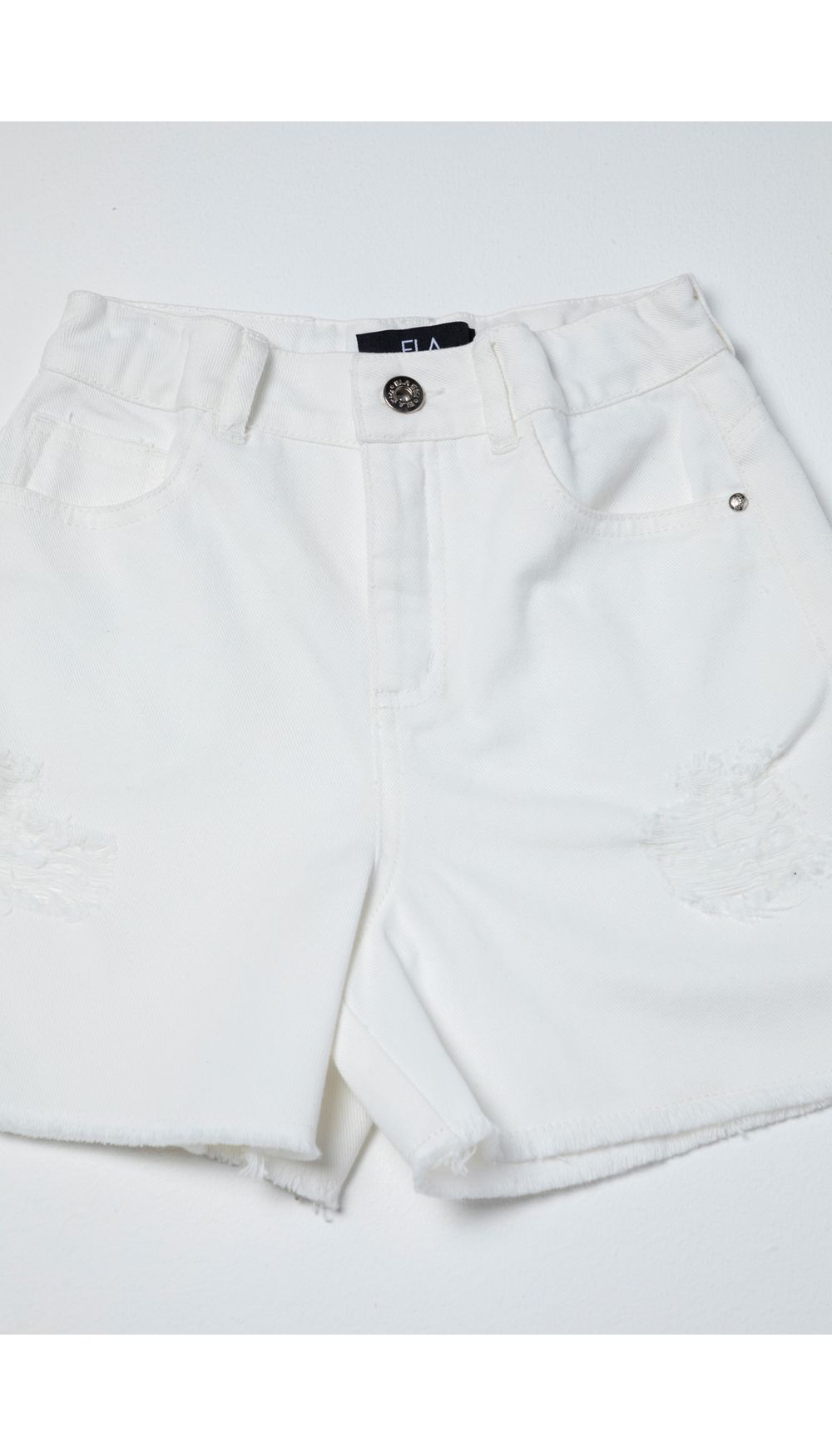 Short tiro alto con ruedo rustico para n