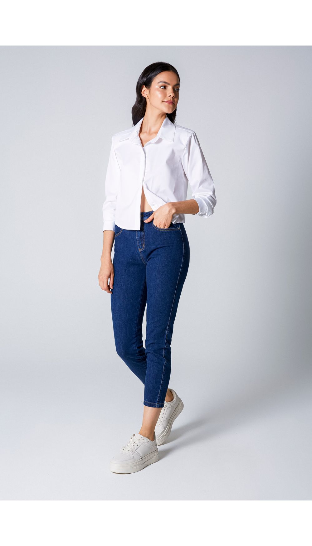 Jean ultra slim tiro alto sin bolsillos
