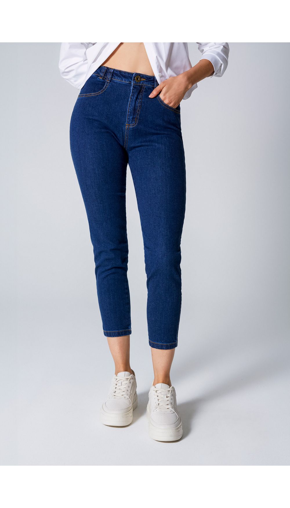 Jean ultra slim tiro alto sin bolsillos