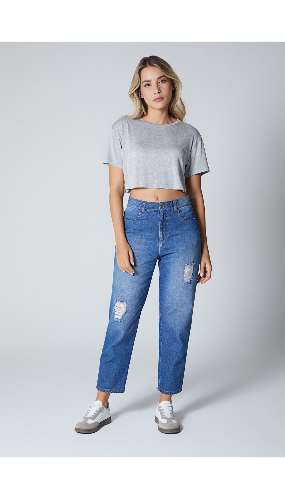 Jean mujer tiro medio boyfriend basico