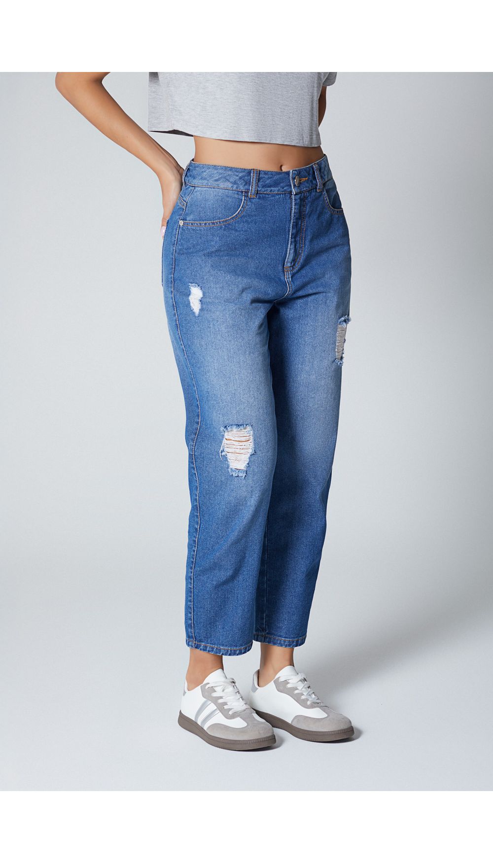 Jean mujer tiro medio boyfriend basico