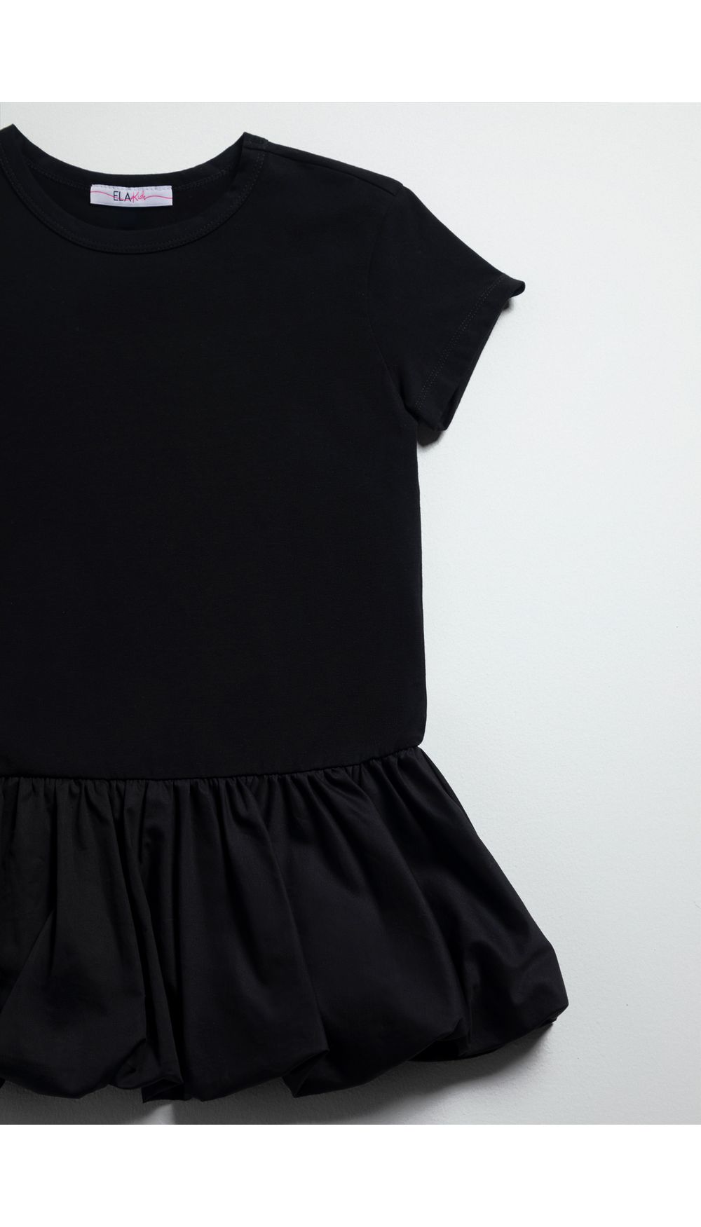 Vestido manga corta estilo globo para niña