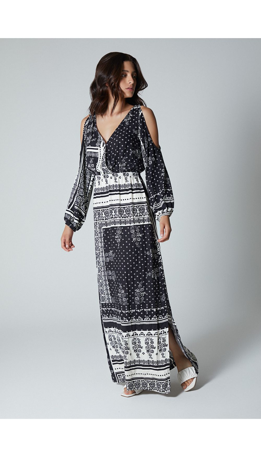 Vestido largo para mujer manga larga