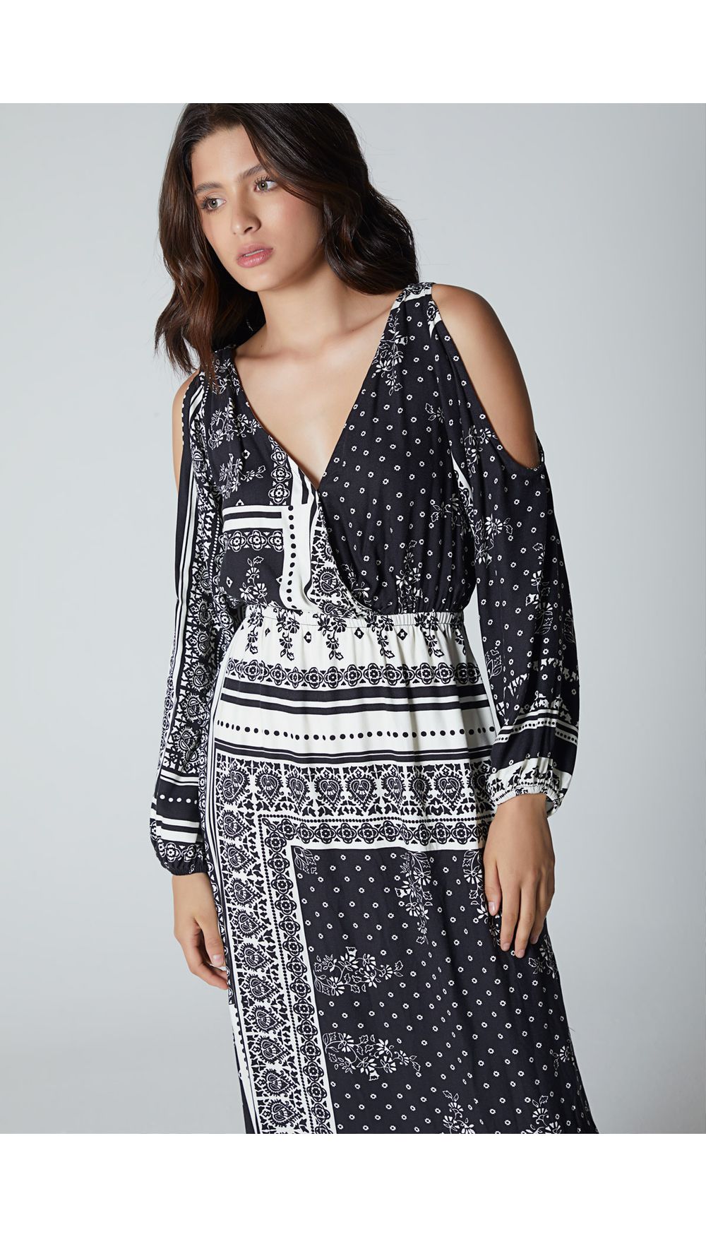 Vestido largo para mujer manga larga