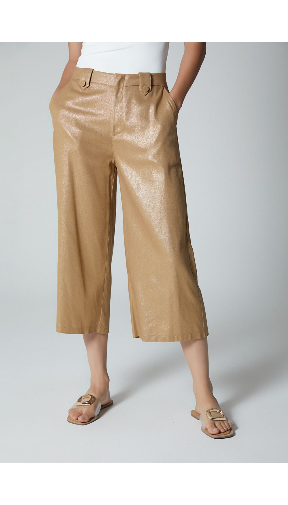 Pantalon culotte para mujer tiro alto
