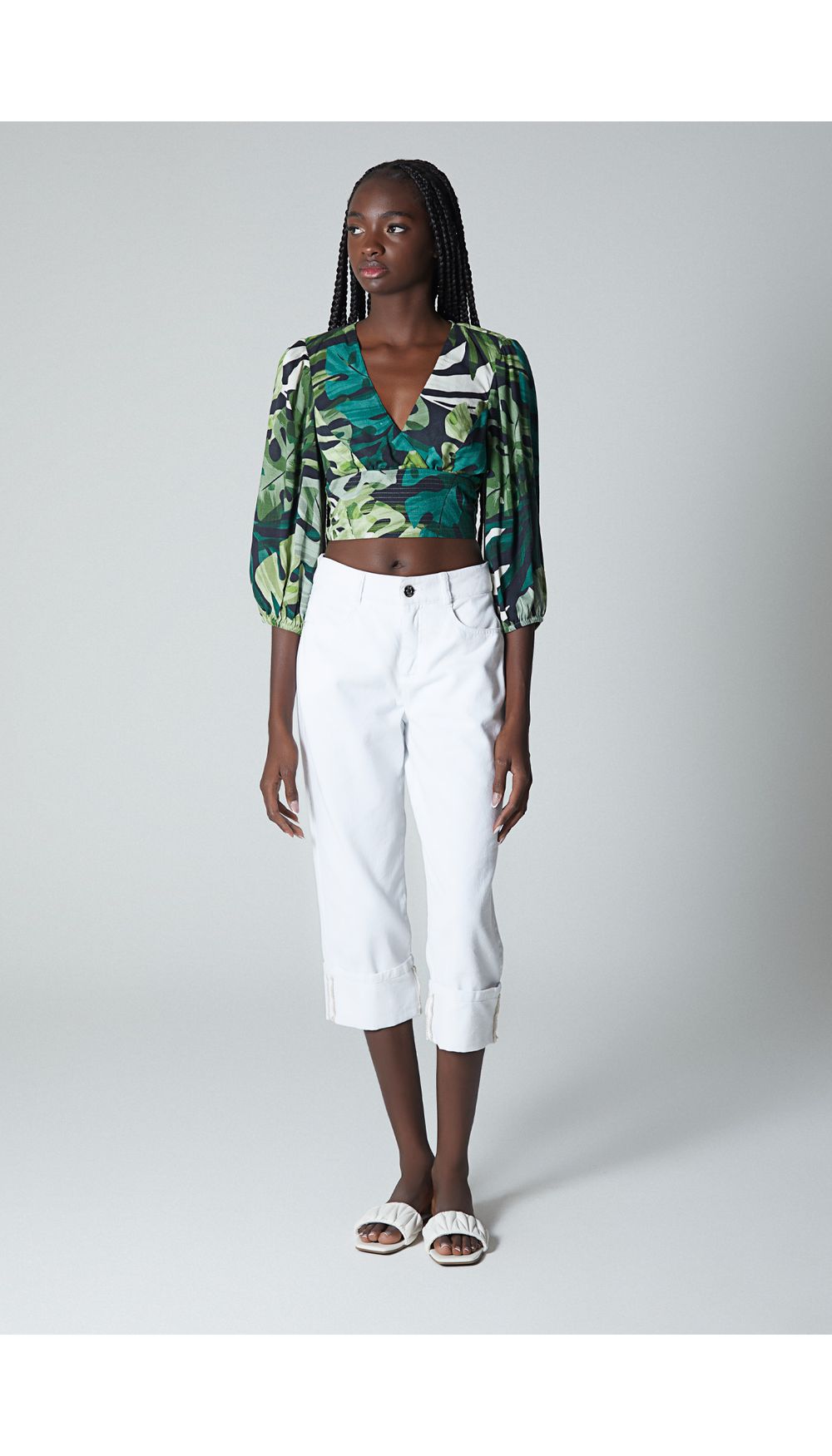 Blusa crop para mujer manga corta