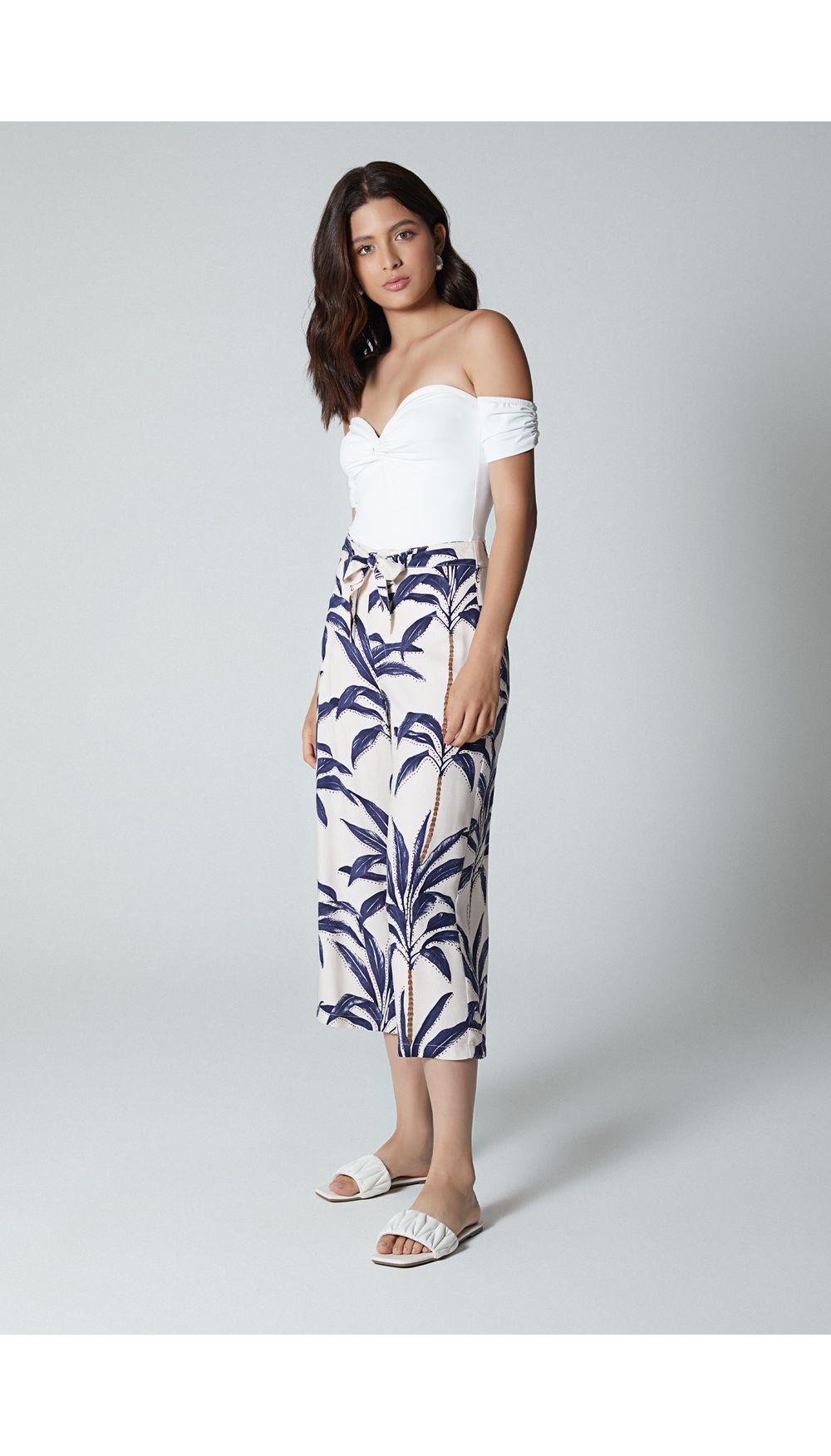 Pantalon culotte para mujer tiro alto