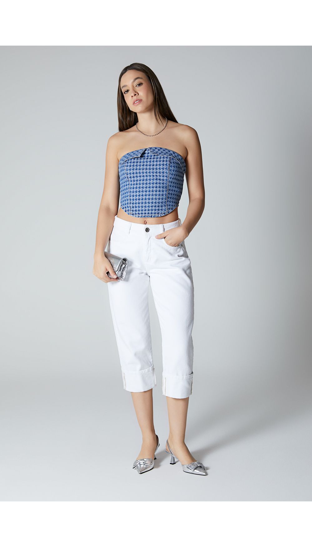 Blusa crop  para mujer straple