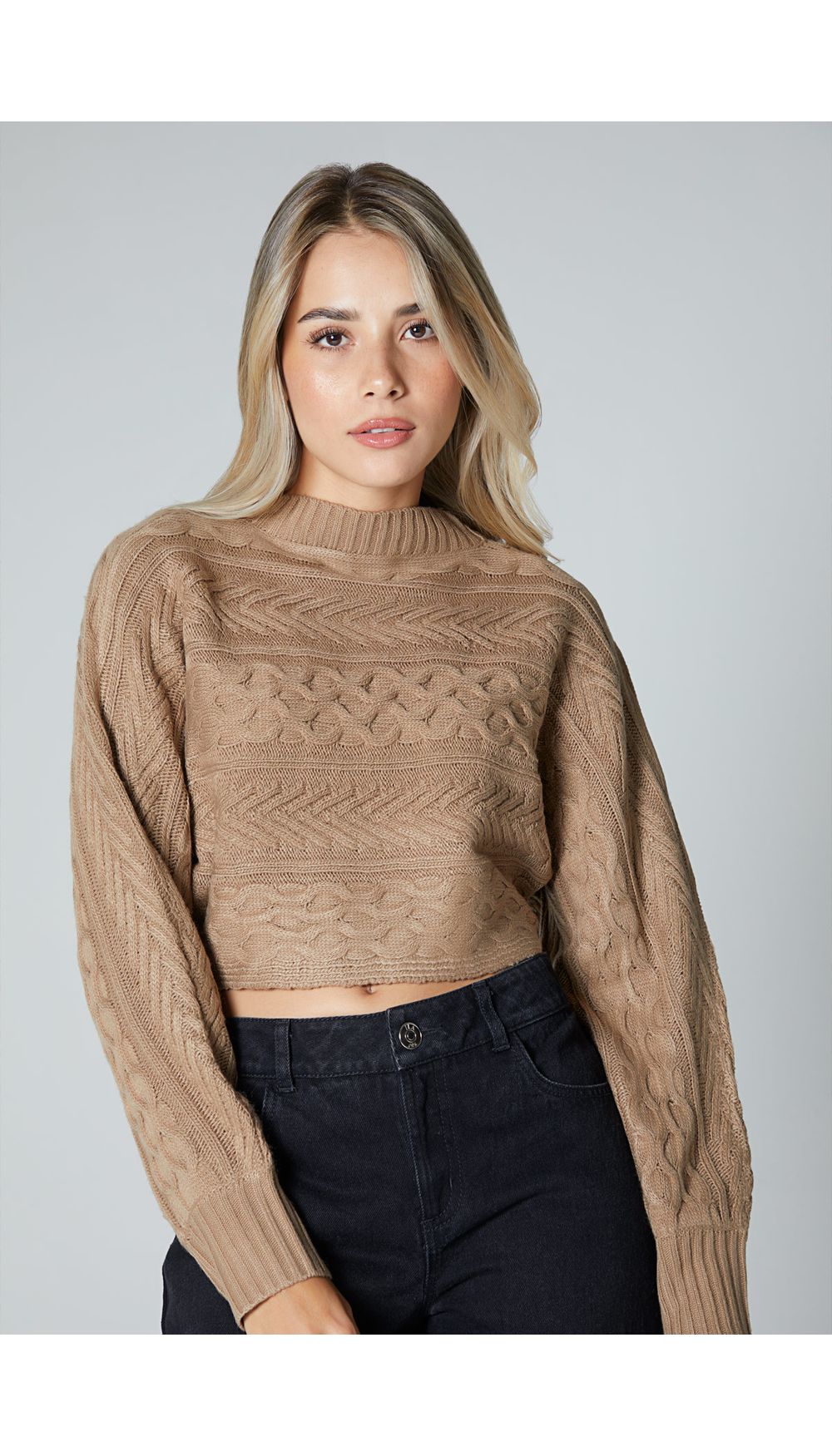 Buso para mujer tejido largo crop