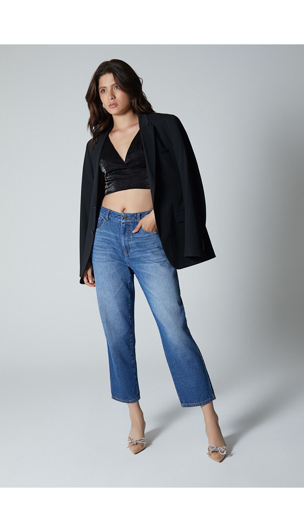Blusa crop para mujer de tiras