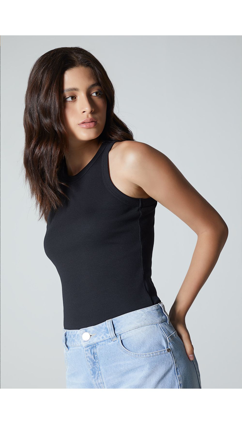 Blusa manga sisa en rib para mujer