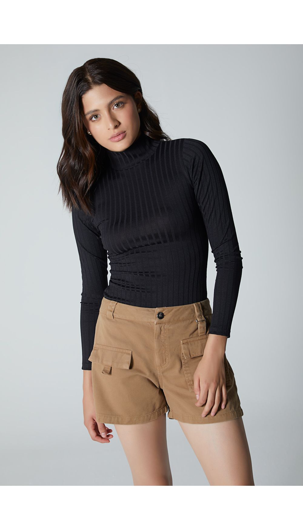 Blusa cuello tortuga manga larga para mu
