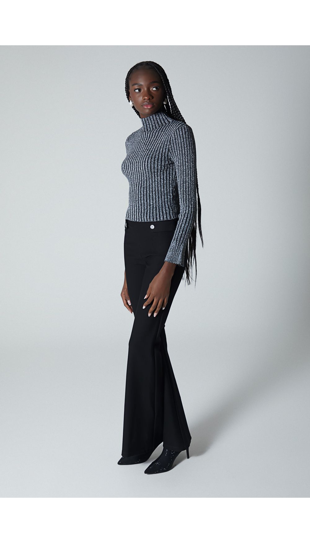 Blusa manga larga en tejido de lurex par